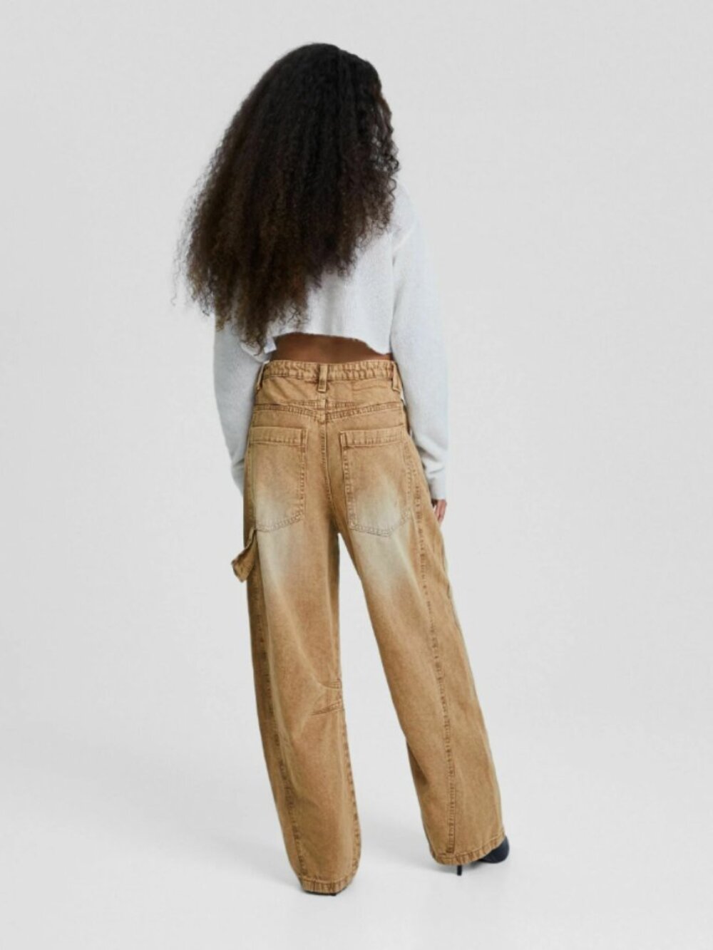 Bershka Carpenter Jeans Women's size 2 Skater-Fit Pants Brown NWOT